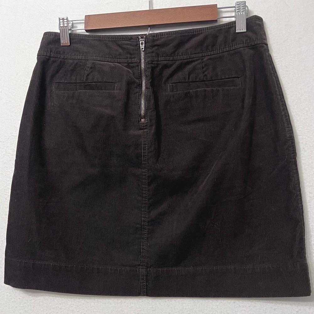 NWT LOFT Petite Brown Corduroy A-Line Mini Short Skirt‎ Size 6P back pockets - Picture 3 of 9